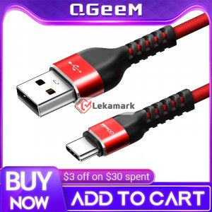 QGEEM USB Type C Cable USB-C Mobile Phone Fast Charging USB Charger Cable for Samsung Galaxy S9 Huawei Mate 20 Xiaomi USB Type-C
