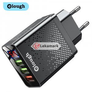 Elough 30W USB Charger Quick Charge 3.0 Fast Charger For iPhone 13 12 11 Samsung Xiaomi 3A Digital Display Mobile Phone Chargers