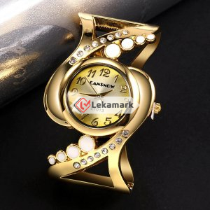 Women's Wrist Watch Round Cuff Bangle Ladies Gold Silver Stainless Steel Quartz