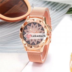 Luxury Casual Women Watch Stainless Steel Crystal Analog Quartz Wrist Watch 2022