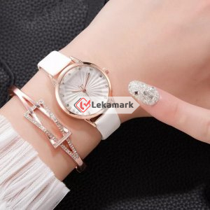 Womens Ladies Watches Quartz Analogue Casual Leather Wrist Watch Fashion White